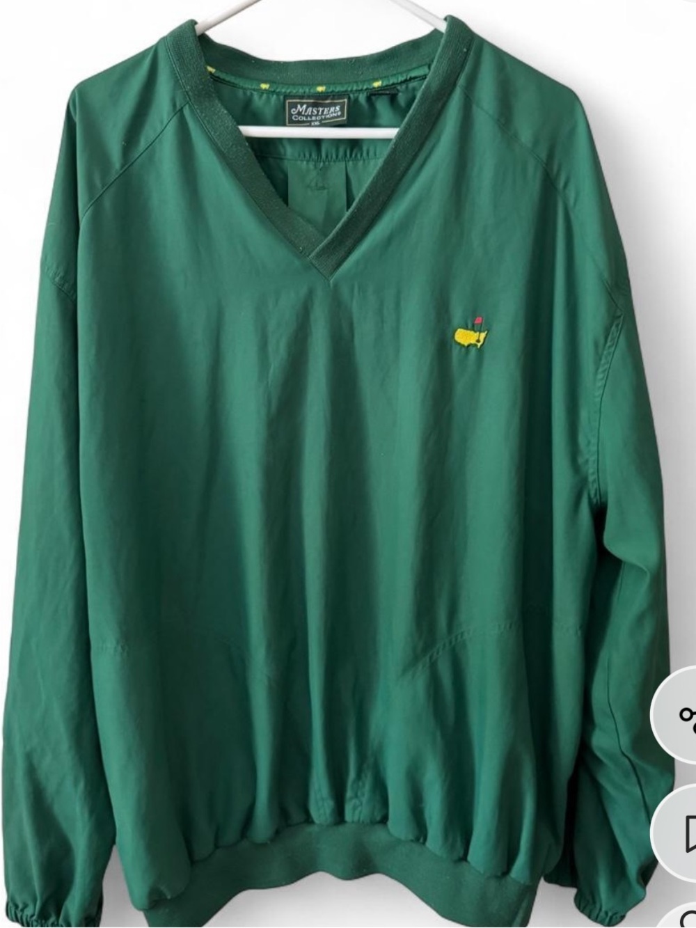 EUC Vintage Masters Collection Green V neck Windbreaker Pullover. Size XL